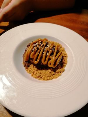 Ganache mousse at UMAMI Plantbased in Barcelona
