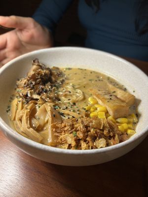 Miso ramen  at UMAMI Plantbased in Barcelona