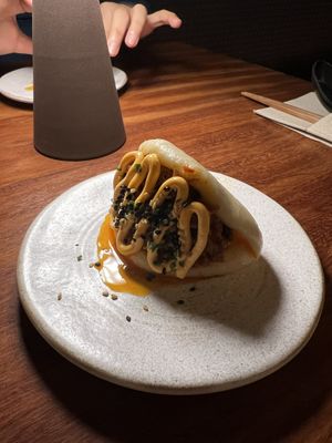 Jackfruit bao  at UMAMI Plantbased in Barcelona