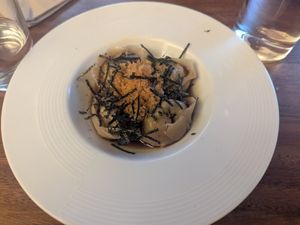 Wontons at UMAMI Plantbased in Barcelona