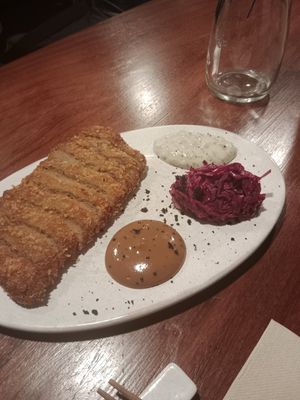 Homemade Katsu Seitan (this is DELICIOUS, tender and the first time I'm impressed by seitan - so yum!) at UMAMI Plantbased in Barcelona