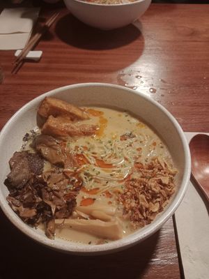 Creamy Mushroom ramen - perfect! 😋 at UMAMI Plantbased in Barcelona