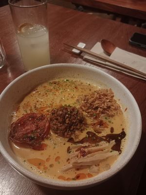 Tantanmen ramen - spicy 🔥 but delicious at UMAMI Plantbased in Barcelona