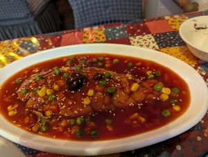 Sweet and sour fish at Su Ren - Veg Inn in Shanghai