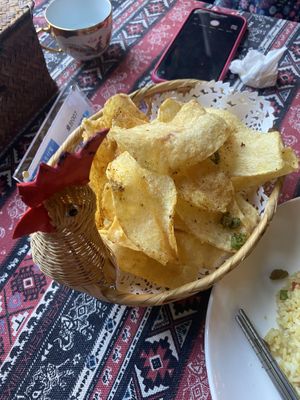 The potato was like crisps   at Su Ren - Veg Inn in Shanghai