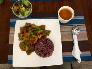 Vegan Mushroom with Chinese Yam set lunch at Veggie Dot in Shanghai