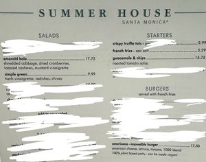 Menu  at MCO - Summer House Santa Monica - TC in Orlando