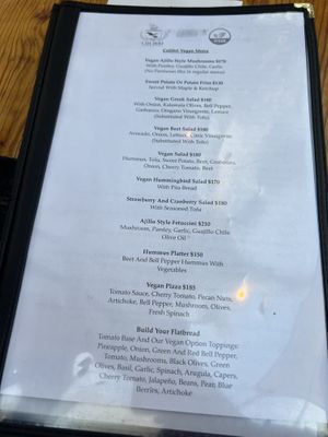 Vegan menu folks!  at Colibrí in San Carlos