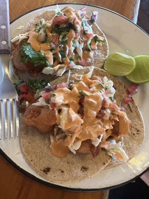 Fried cauliflower tacos  at La Calaca Tacos y Cerveza in San Carlos