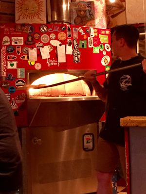 wood fire oven at Zola's Pizzeria in Brookings