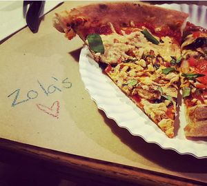 Vegan option at Zola's Pizzeria in Brookings