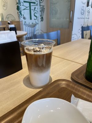 Oat iced lattee  at NRT - T's Tantan - T2 in Narita