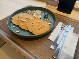 Vegan pancakes  at NRT - T's Tantan - T2 in Narita