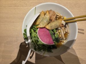 shoyu ramen special (included gyoza, which shoyu ramen did not have) at NRT - T's Tantan - T2 in Narita