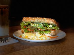 We’ll stuffed vegetable 🥒 SUB - amazing   at Espresso Drive in Gurugram