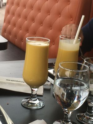 Vegan mango shakes at Dosa Guru in Edmonton