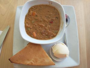 Daily Soup	w/ Cornbread and Vegan Butter at Great Sage in Clarksville