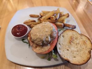 Vegan crab cake sandwich at Great Sage in Clarksville