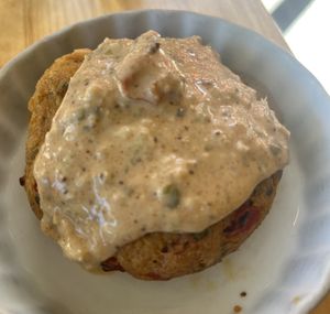 "Crab cake" 🤍🌱  at Great Sage in Clarksville