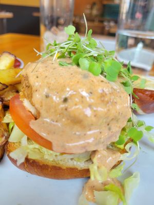 Crab cake sandwich at Great Sage in Clarksville