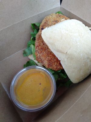 Chick'n Sandwhich on brioche at Great Sage in Clarksville