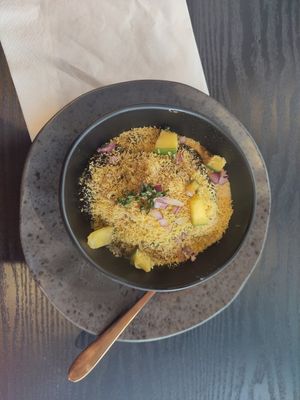 Samosa chat, highly recommend it!!! at The Rasoi in London