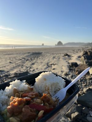 Peanut lovers tofu on cannon beach  at Thai Us Up in Seaside