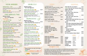 Vegan Menu at Kwan Thai Cuisine in Vancouver