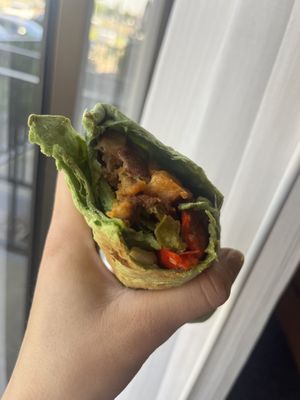 Vegan breakfast burrito 9 May 2025  at 18 Grams Coffee Roasters in Sacramento