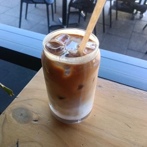 Almond iced latte at 1 in 20 in The Basin