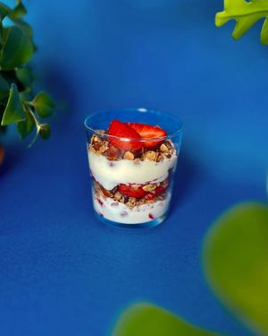 Homemade granola and skyr yoghurt  at Café Fadrí in Cambrils