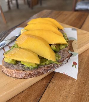 Avo-mango toast  at Little Moon Dine and Cafe in Trat