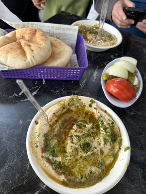 All vegan 🌱   at Uzi Hummus Ful in Netanya