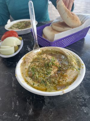 What a portion!! Way good!!  at Uzi Hummus Ful in Netanya