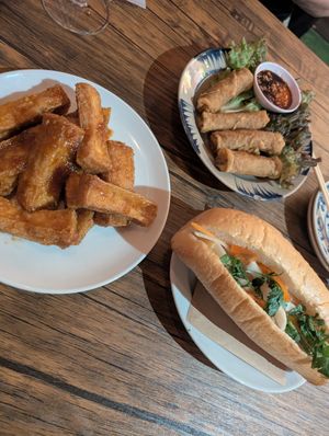Fried Tofu, Banh Mi and Spring rolls at AOBABA Himeji in Himeji