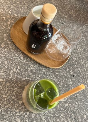 Cold brew & matcha latte  at Six Letter Coffee Co. in Budapest