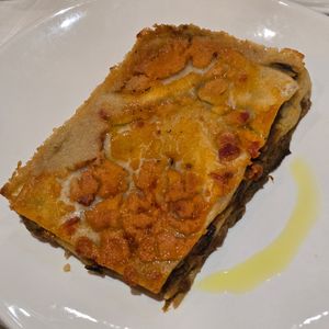 Eggplant lasagne at Il Lughino in Milan