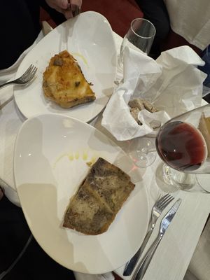 White onion lasagna and eggplant lasagnaa  at Il Lughino in Milan