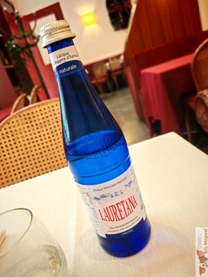 Water bottle at Il Lughino in Milan