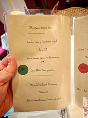 Menu at Il Lughino in Milan