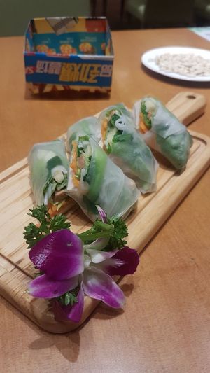 Singapore rolls at Veggie Gather in Shanghai