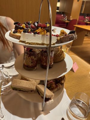 Vegan afternoon tea sweets and sandwiches   at The Fitzwilliam Hotel Belfast in Belfast