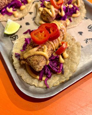 Crispy Fried Seitan Tacos  at Overdraft in Southampton