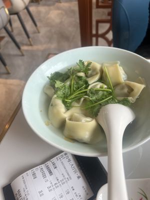 Dumpling soup  at Huì Yuán Sù Shí Fāng 慧缘素食坊 Lotus Vegan in Shanghai