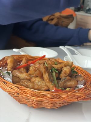 Fried mushrooms   at Huì Yuán Sù Shí Fāng 慧缘素食坊 Lotus Vegan in Shanghai