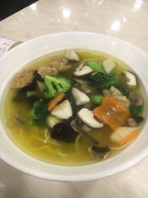 Noodle and vegetable soup - 28 CNY  at Huì Yuán Sù Shí Fāng 慧缘素食坊 Lotus Vegan in Shanghai