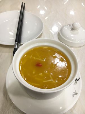 Vegan shark fin soup - pretty tasteless but apparently the original is as well at Huì Yuán Sù Shí Fāng 慧缘素食坊 Lotus Vegan in Shanghai
