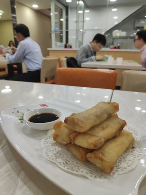 Spring rolls at Huì Yuán Sù Shí Fāng 慧缘素食坊 Lotus Vegan in Shanghai