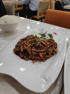 Sweet & sour 'pork' at Huì Yuán Sù Shí Fāng 慧缘素食坊 Lotus Vegan in Shanghai