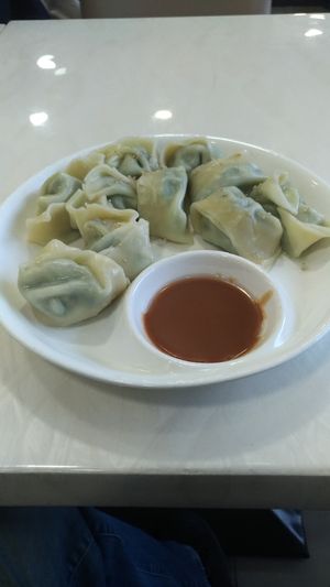 dumplings with sesame sauce at Huì Yuán Sù Shí Fāng 慧缘素食坊 Lotus Vegan in Shanghai